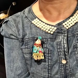 Frida Kahlo Brouch /pin  Handmade 1.5”x2.5”